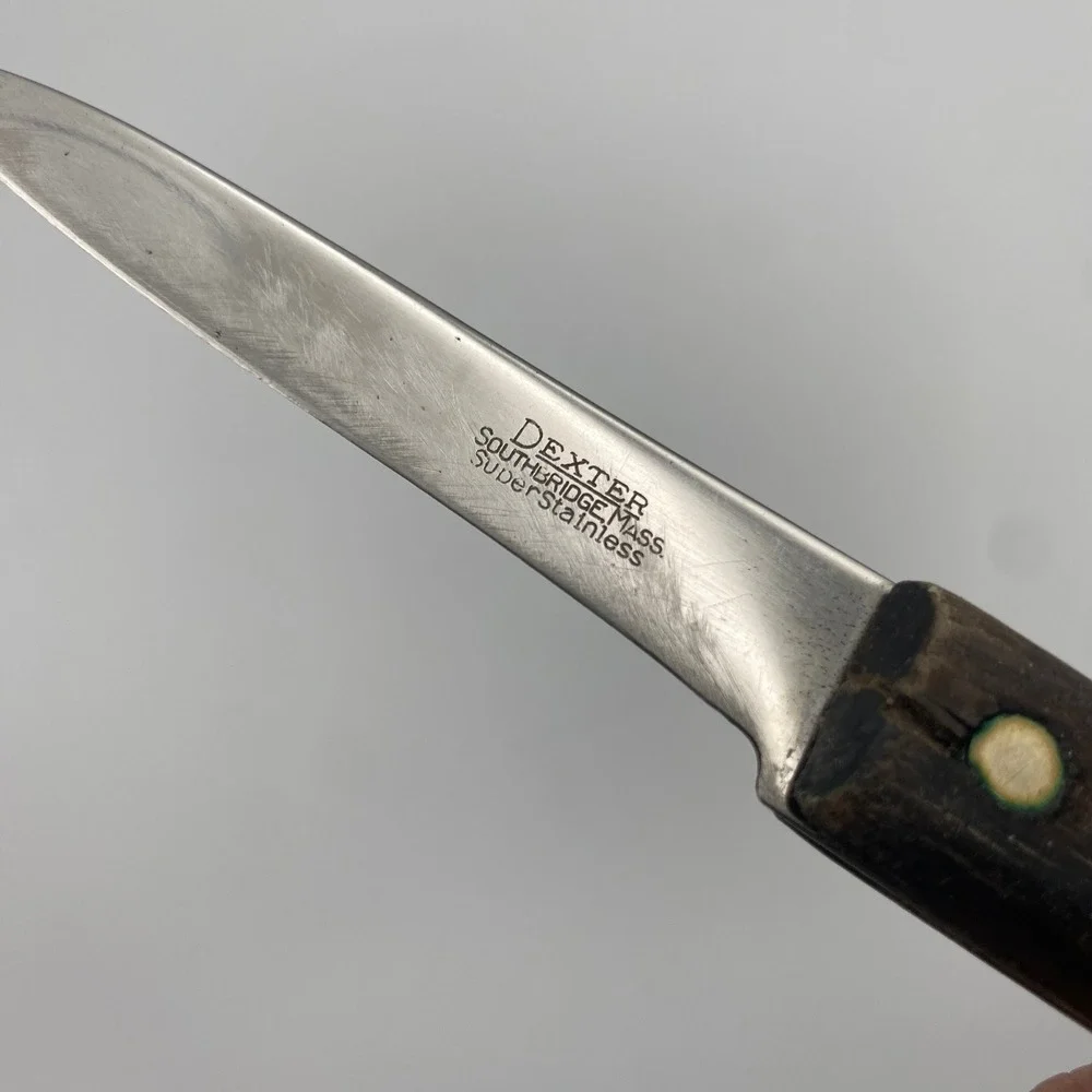 Vintage Dexter Southbridge Mass Super Stainless Paring Knife Wood Handle 6.75